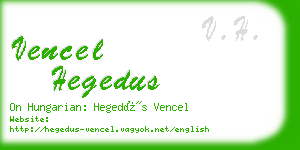 vencel hegedus business card